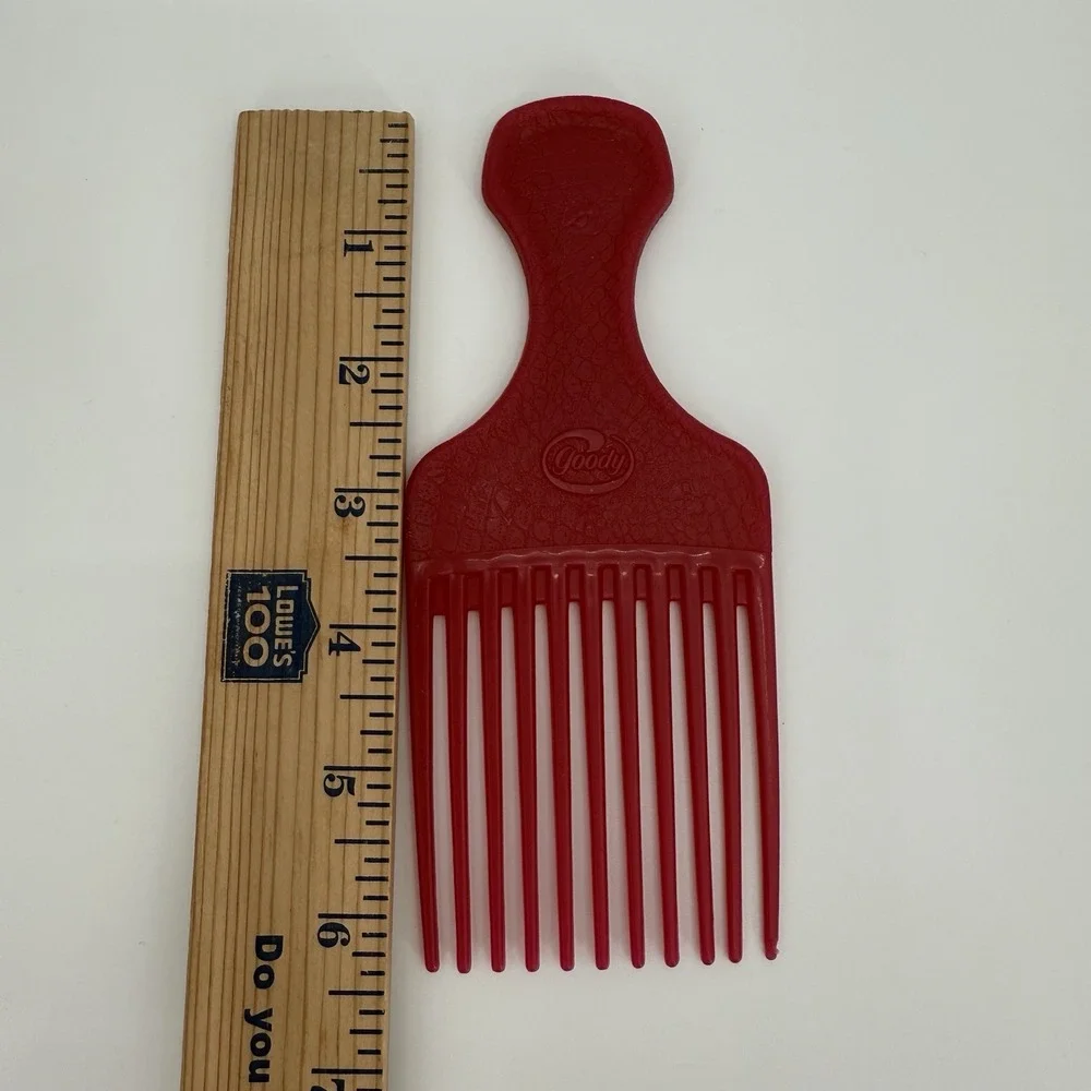 Vintage Goody USA 1999 Red Textured Hair Lift Pick Comb Detangle Style‎ Fluff
